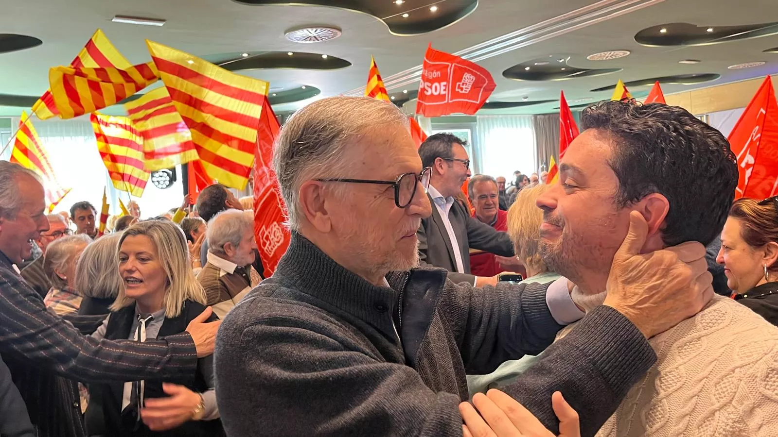 Acto electoral del PSOE con Pedro Sánchez y Pilar Alegría en Huesca. Foto Mercedes Manterola
