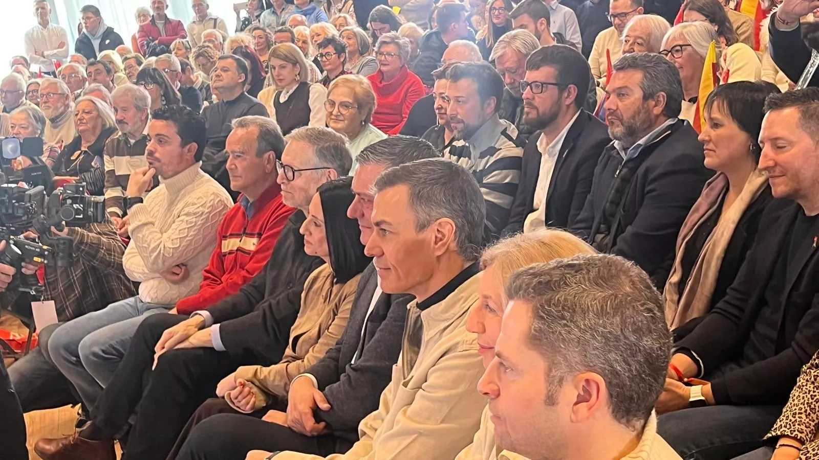Acto electoral del PSOE con Pedro Sánchez y Pilar Alegría en Huesca. Foto Mercedes Manterola