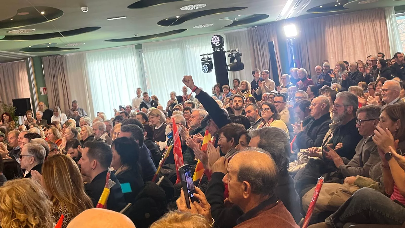 Acto electoral del PSOE con Pedro Sánchez y Pilar Alegría en Huesca. Foto Mercedes Manterola