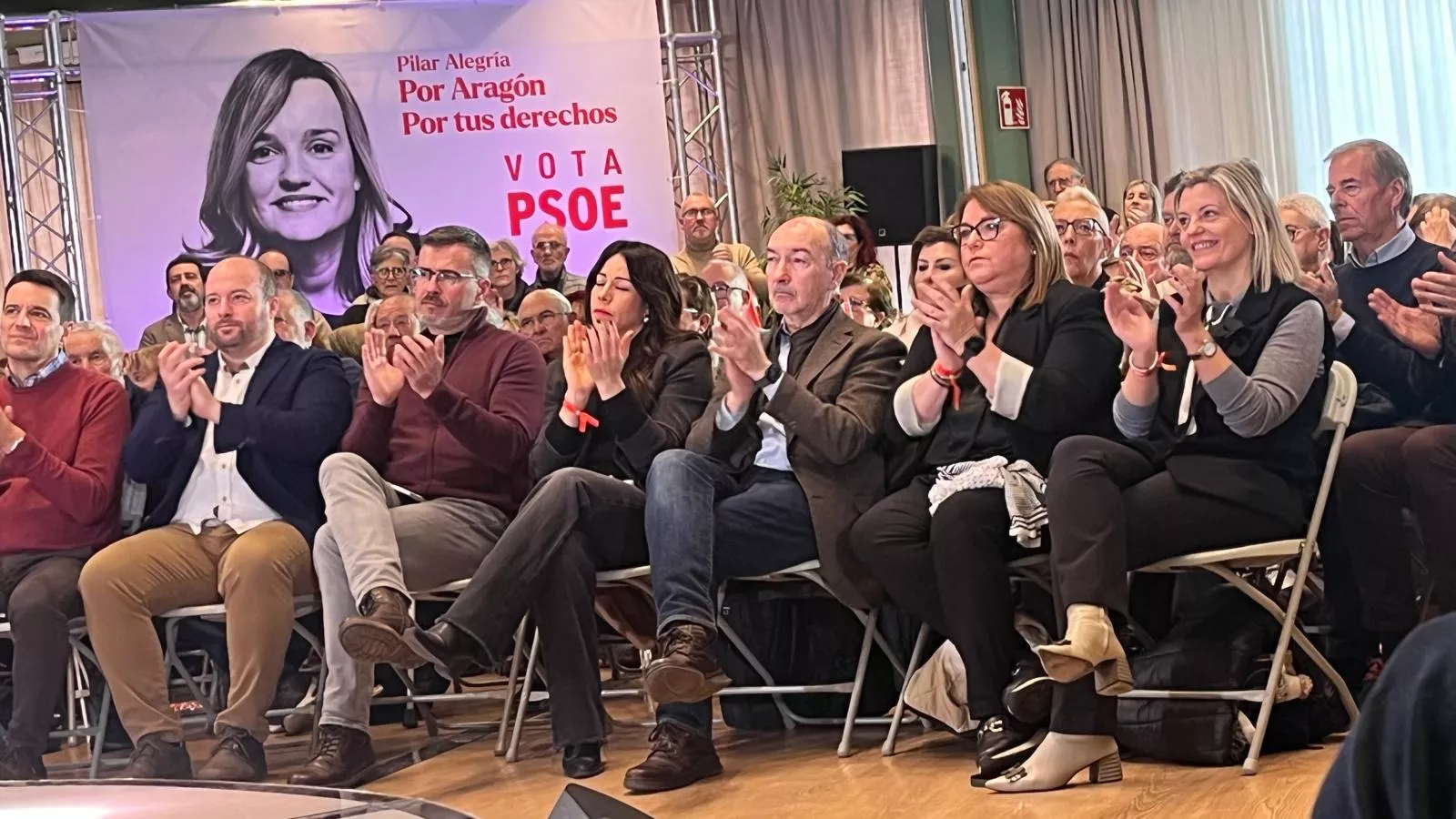 Acto electoral del PSOE con Pedro Sánchez y Pilar Alegría en Huesca. Foto Mercedes Manterola