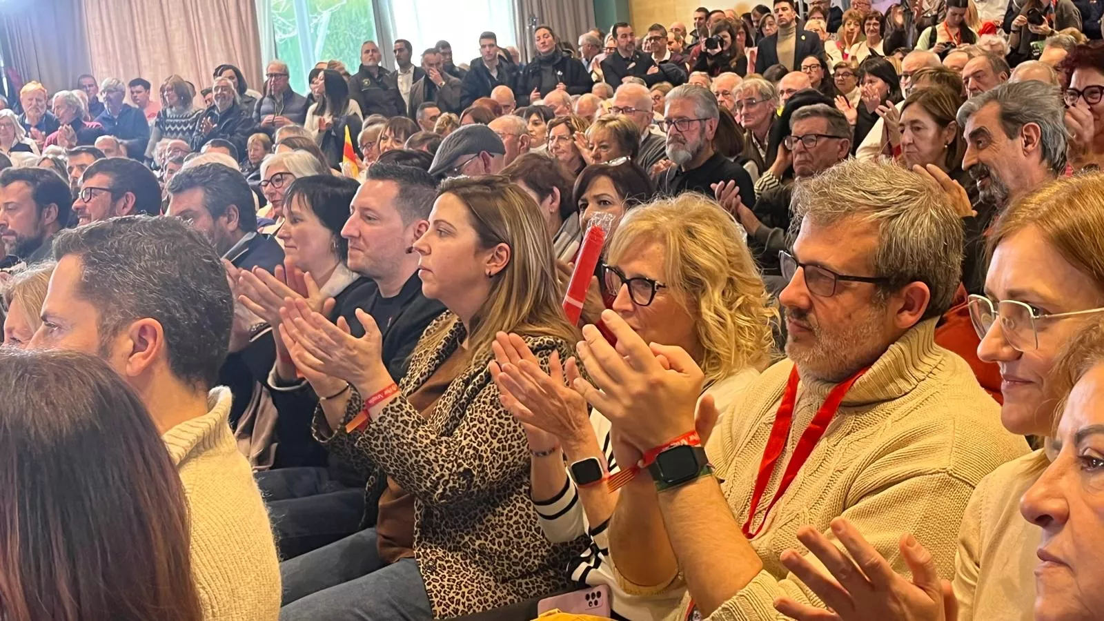 Acto electoral del PSOE con Pedro Sánchez y Pilar Alegría en Huesca. Foto Mercedes Manterola
