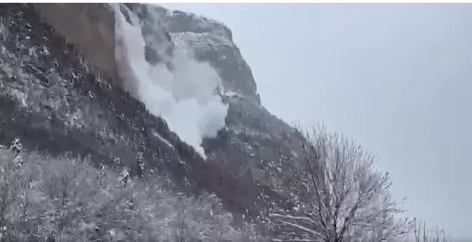 Alud captado en el Parque Nacional de Ordesa.