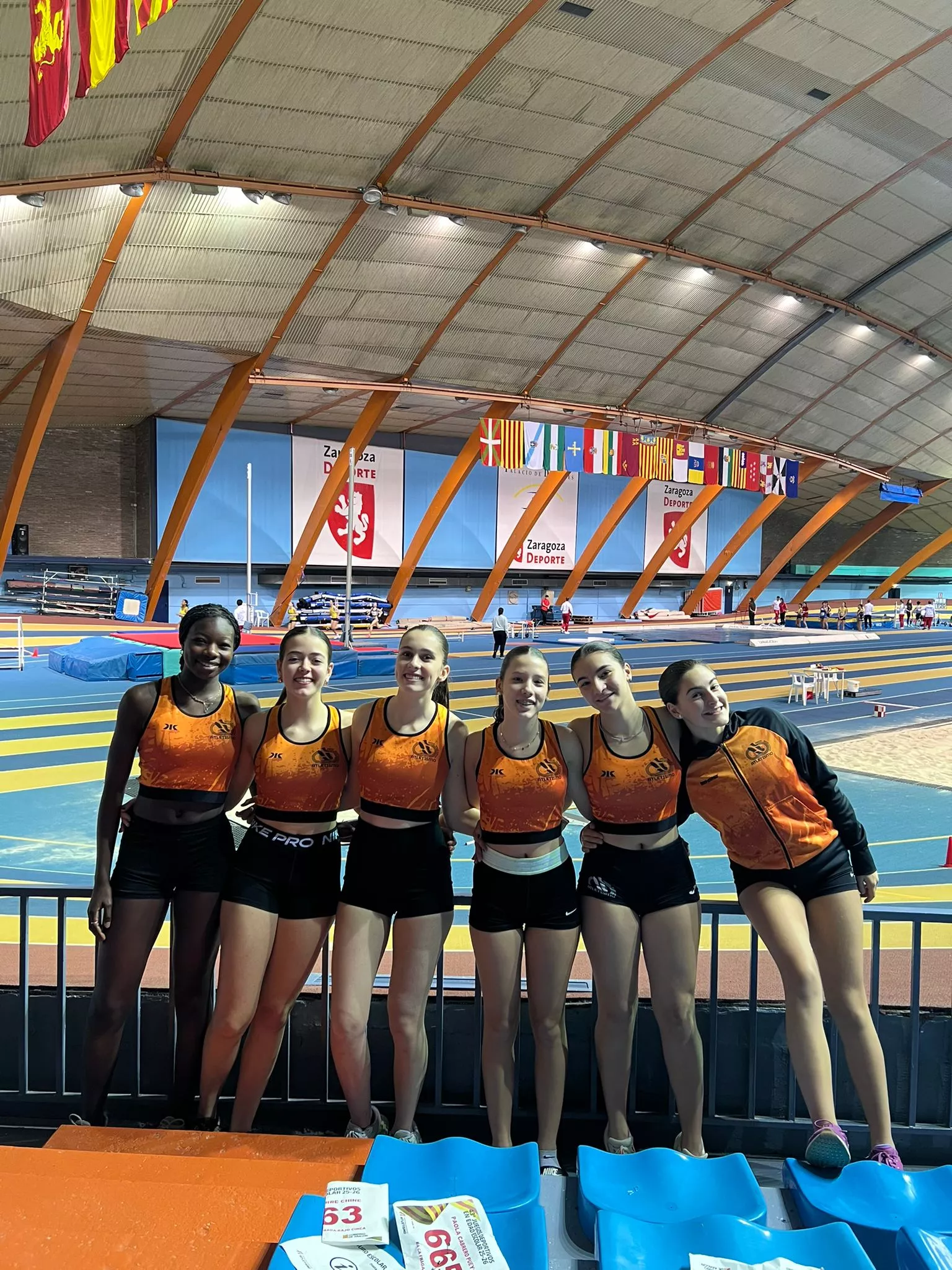 Atletas del CA Fraga-Bajo Cinca en Zaragoza