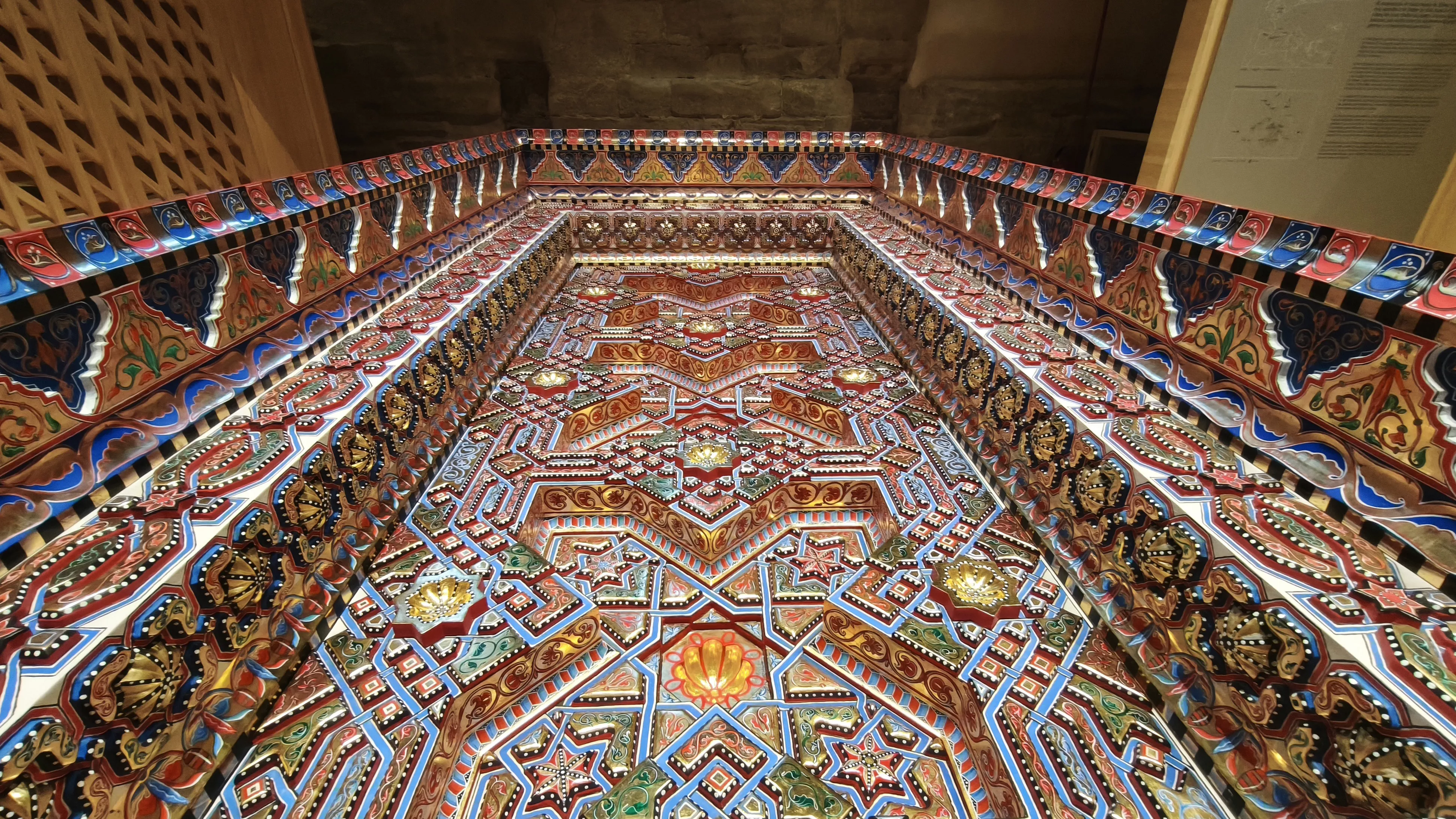 Recreación del cuarto alfarje que se exhibe en el Monasterio. Foto María José Sampietro Brosed