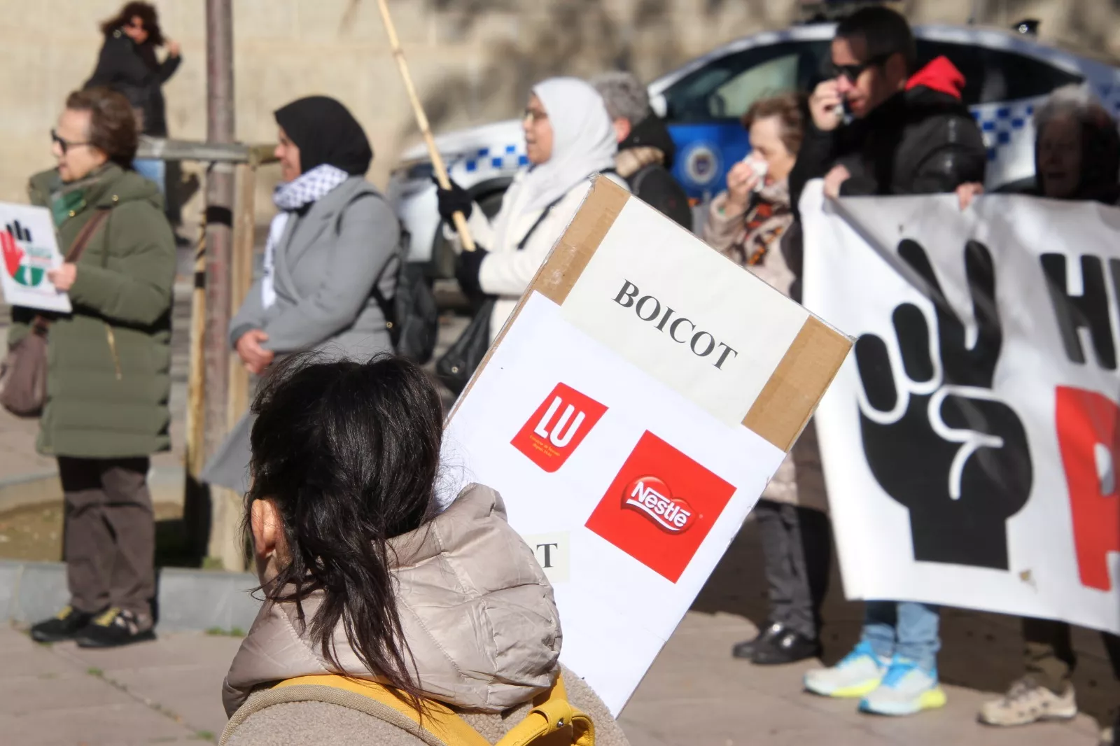 Concentración en Huesca de apoyo a Palestina. Foto Carlos Neofato