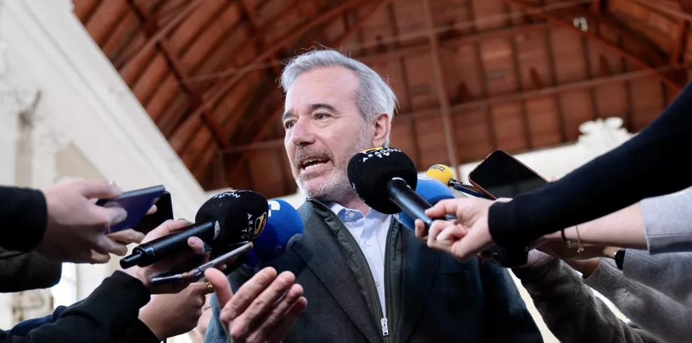 Jorge Azcón, esta mañana en el anuncio de la inversión de mil millones