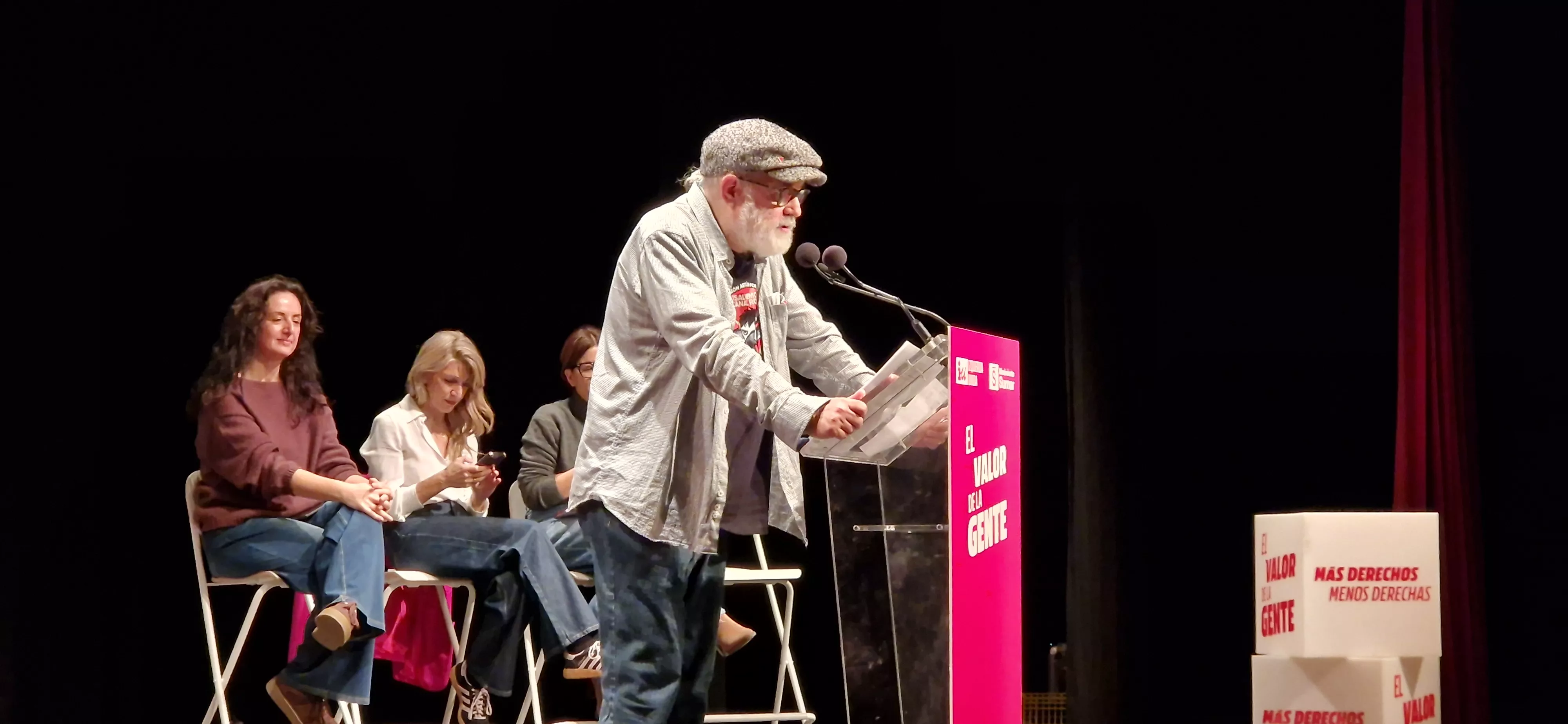 Acto central de IU-Movimiento Sumar en Huesca de las elecciones de Aragón. Foto Myriam Martínez