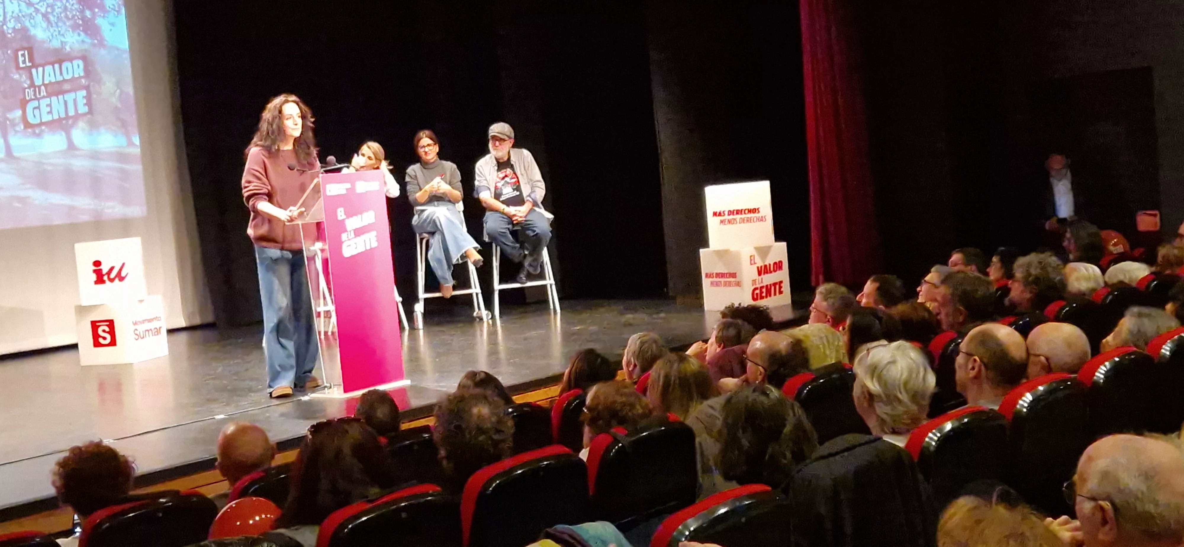 Acto central de IU-Movimiento Sumar en Huesca de las elecciones de Aragón. Foto Myriam Martínez