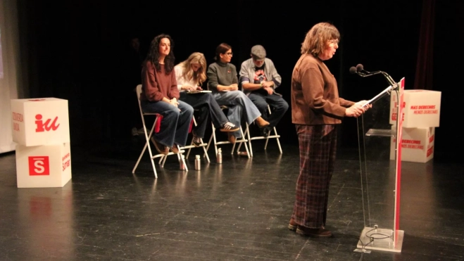 Acto central de IU-Movimiento Sumar en Huesca de las elecciones de Aragón. Foto Carlos Neofato Acto central de IU-Movimiento Sumar en Huesca de las elecciones de Aragón. Foto Carlos Neofato