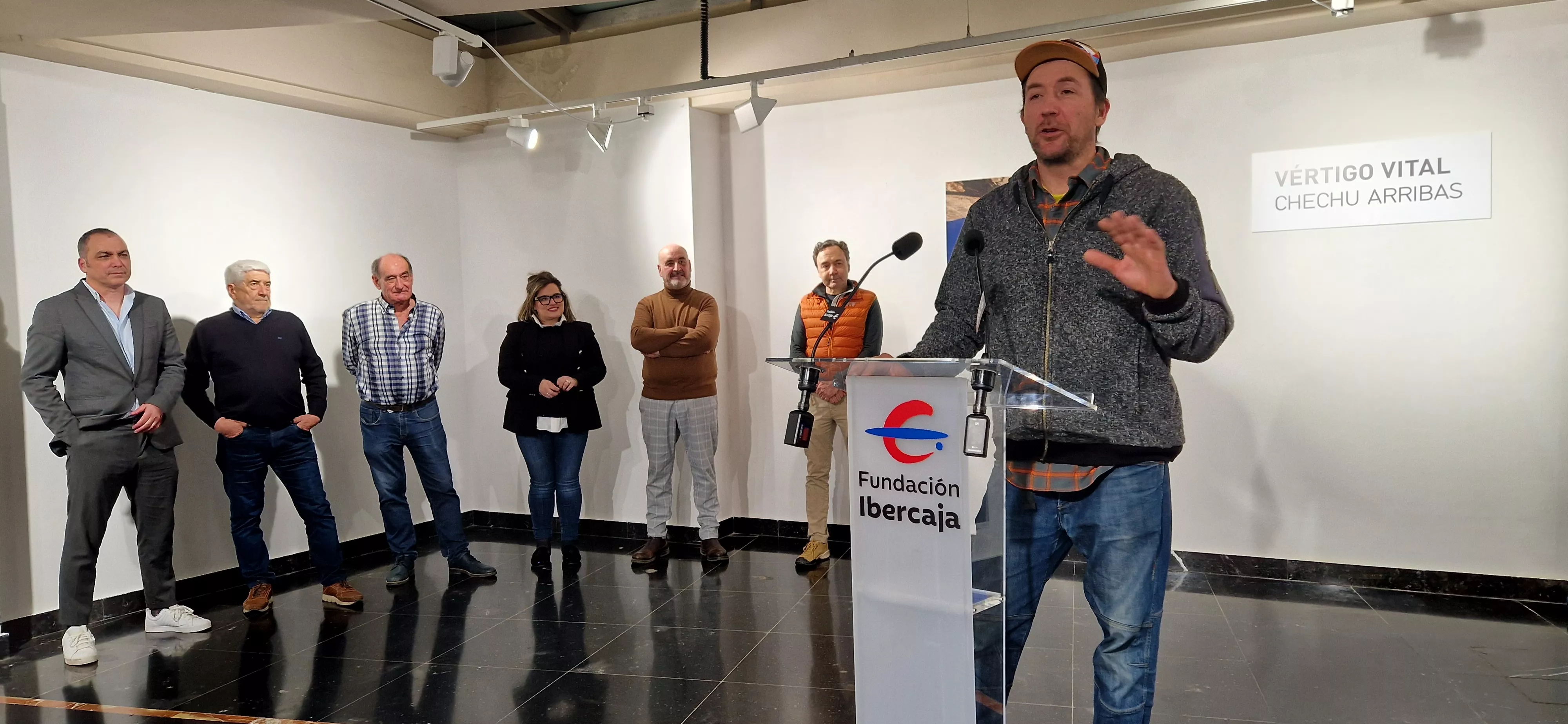 Chechu Arribas, en la inauguración de la exposición Vértigo Vital. Foto Myriam Martínez