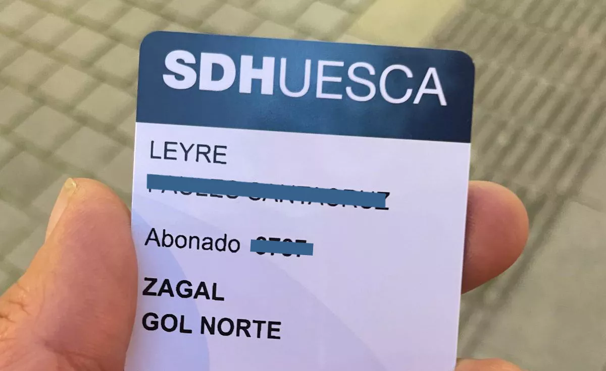 El último carnet de Zagal de la Sociedad Deportiva Huesca, de Leyre