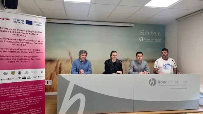 Carlos Ciria, Mónica Soler, Antonio Biescas y Pablo Vallés en la presentación. Foto Mercedes Manterola
