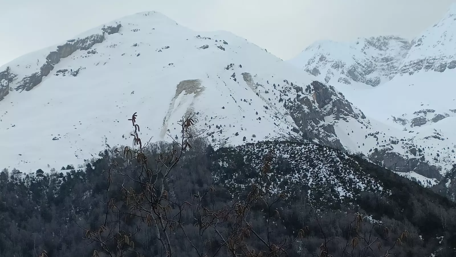 Imagen de un alud en el Pirineo.