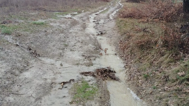 Destrozo por la lluvia en el municipio de Aínsa.