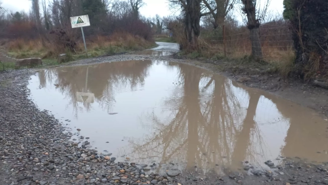 Afecciones por la lluvia en Aínsa.