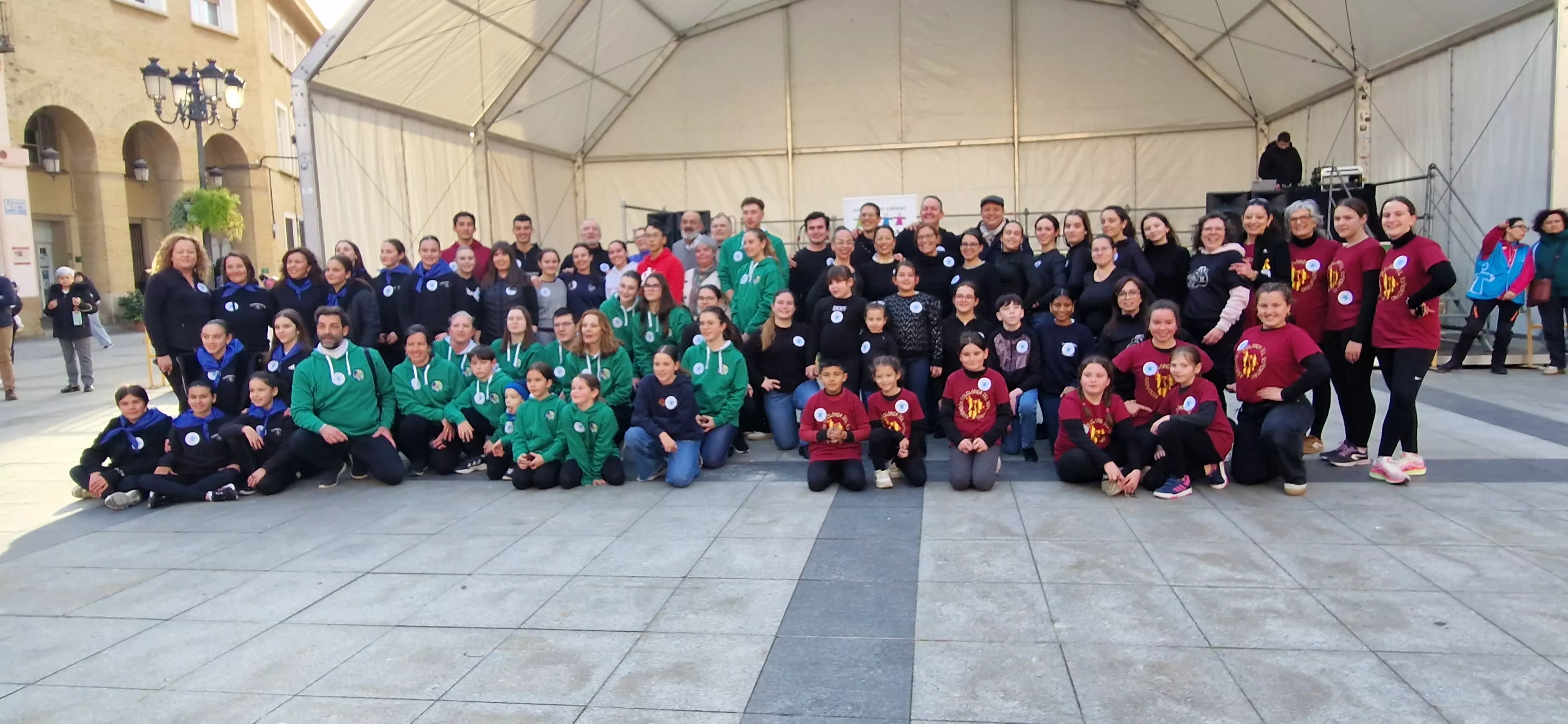 Flashmob jotero de Aspanoa en Huesca con motivo del Día Internacional del Cáncer Infantil. Foto Myriam Martínez