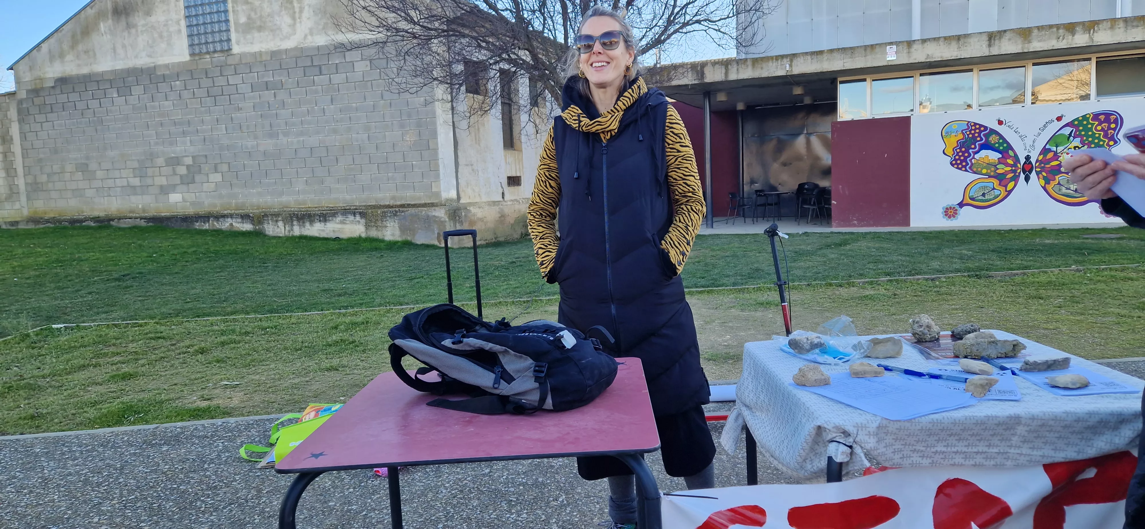 Protesta en Tierz contra la planta de biogás. Foto Myriam Martínez