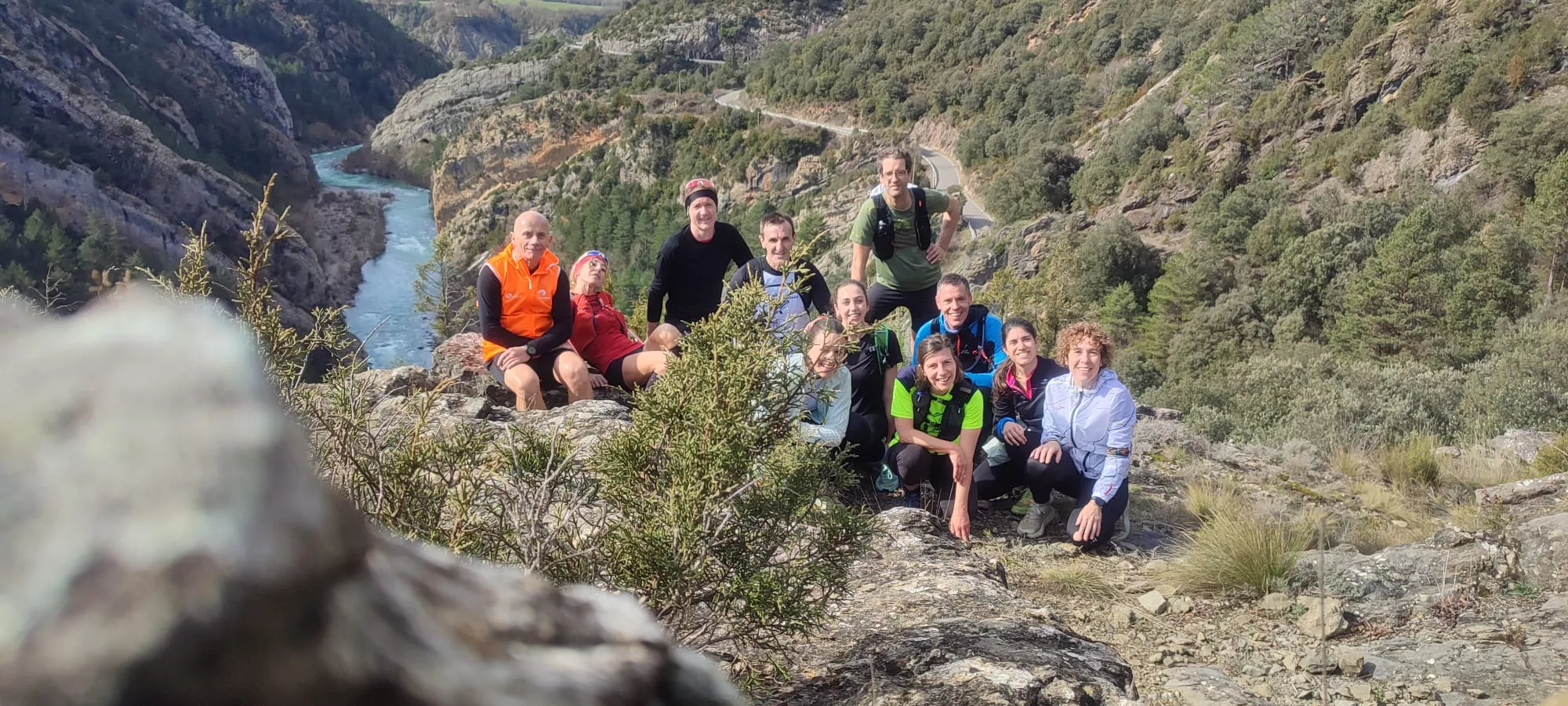 El grupo de trail durante la excursión