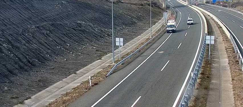 Punto de la A-23 entre Jaca y Sabiñánigo en el que se ha producido el atropello mortal.