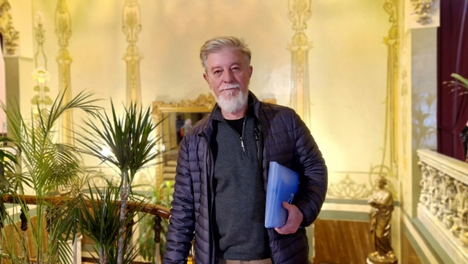 Pedro Santisteve en el Casino de Huesca. Foto Myriam Martínez