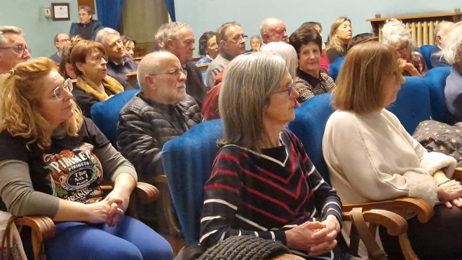 Conferencia de Pedro Santisteve en Huesca. Foto Myriam Martínez