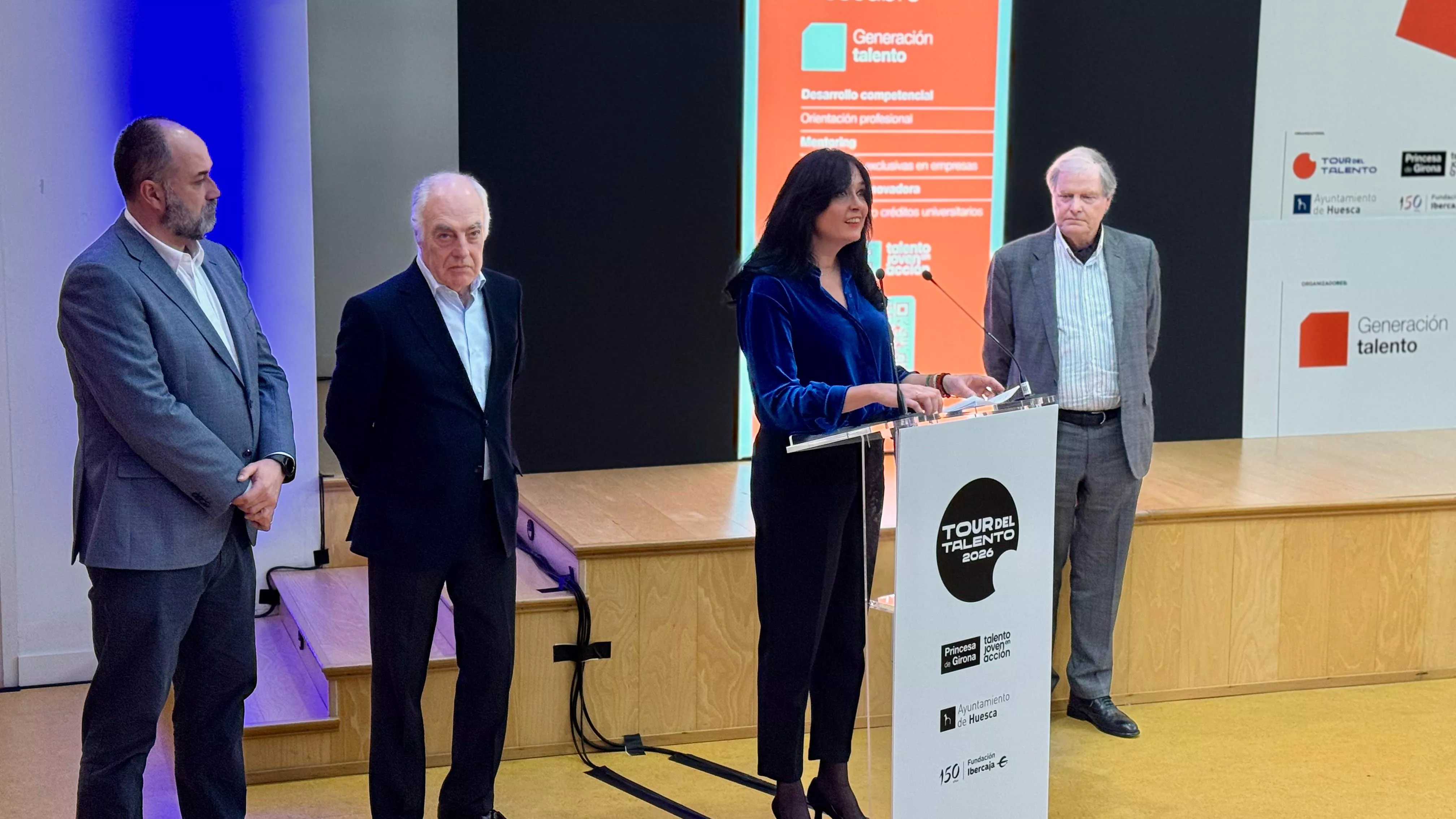 Hugo Malón, José Luis Rodrigo, Francisco Belil y Lorena Orduna en la inauguración del Tour del Talento