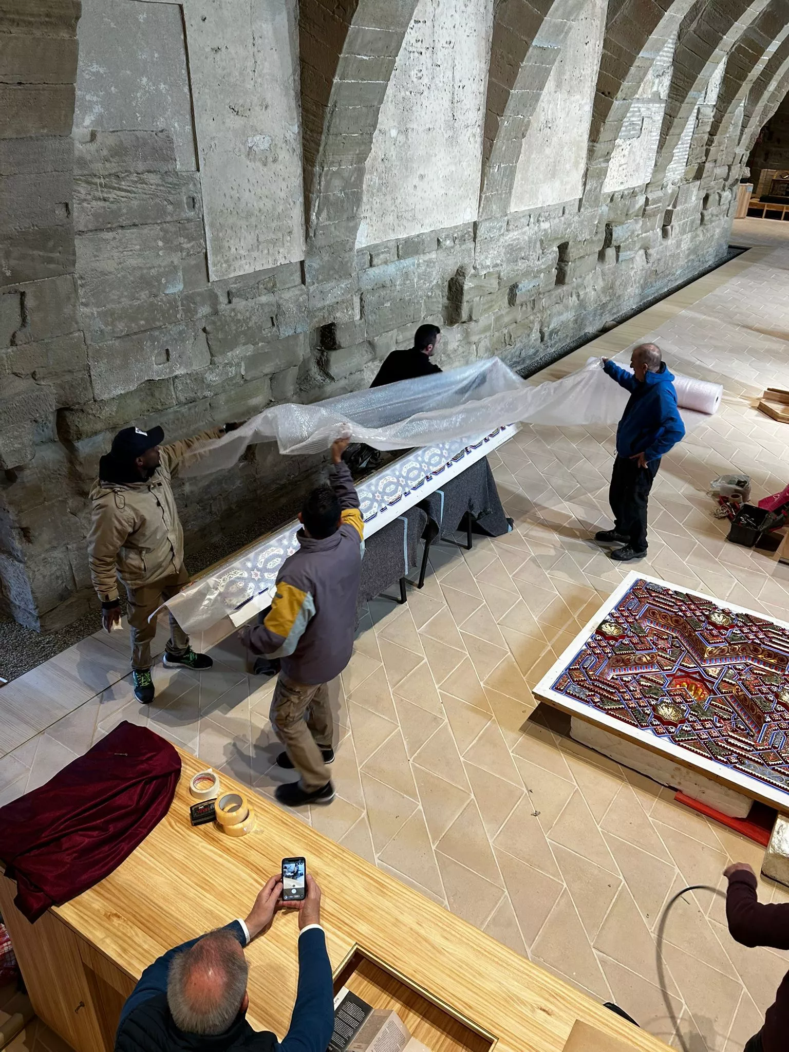 Mundanzas Garcés ha trasladado el cuarto alfarje reconstruido de Sijena a la Diputación de Huesca.