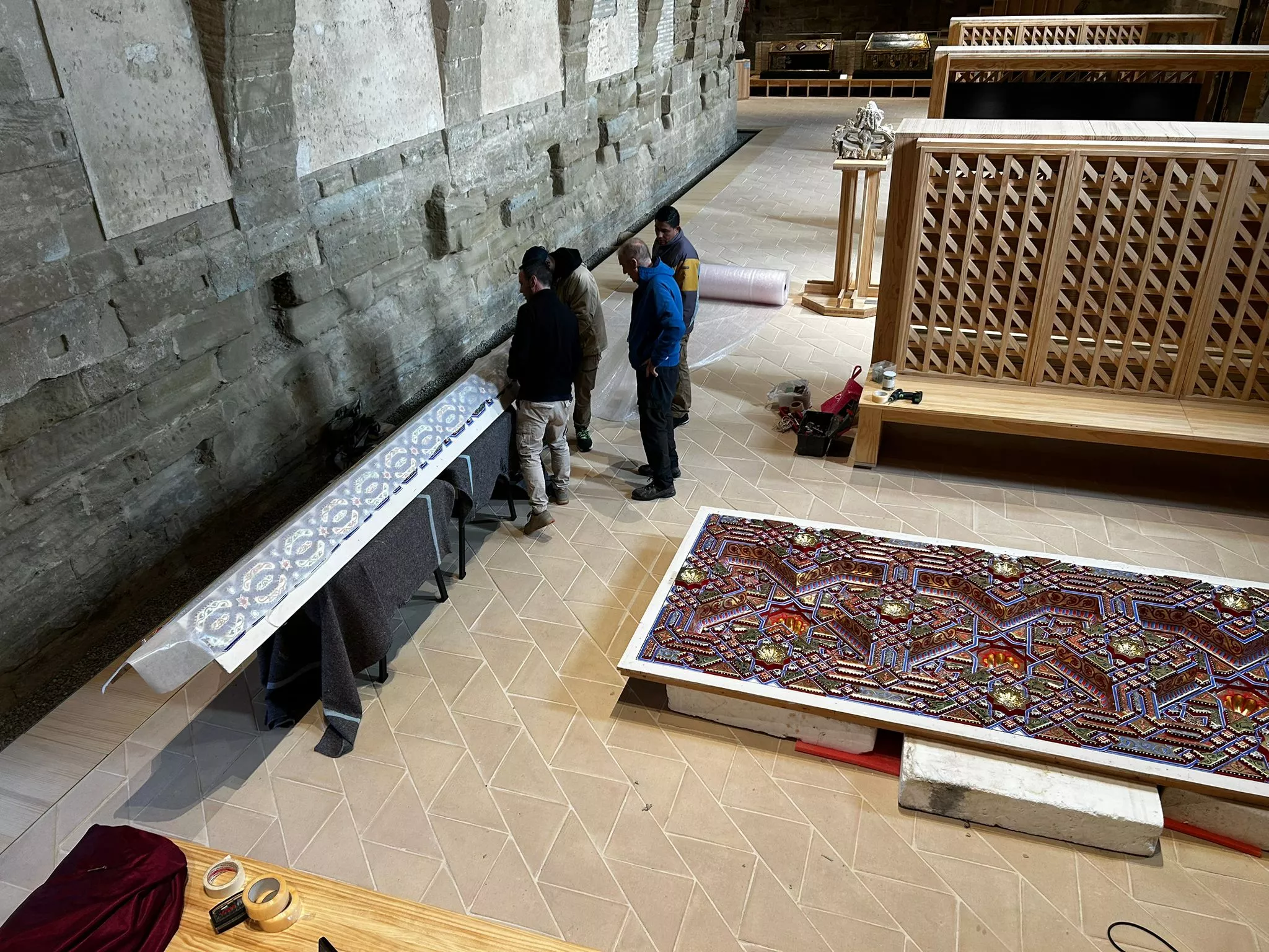 Mundanzas Garcés ha trasladado el cuarto alfarje reconstruido de Sijena a la Diputación de Huesca.