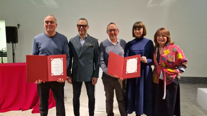 Rafael Yuste, Pedro Olloqui, José María Aniés, Marta Bosque y Ana Mora. Foto Myriam Martínez Rafael Yuste, Pedro Olloqui, José María Aniés, Marta Bosque y Ana Mora. Foto Myriam Martínez