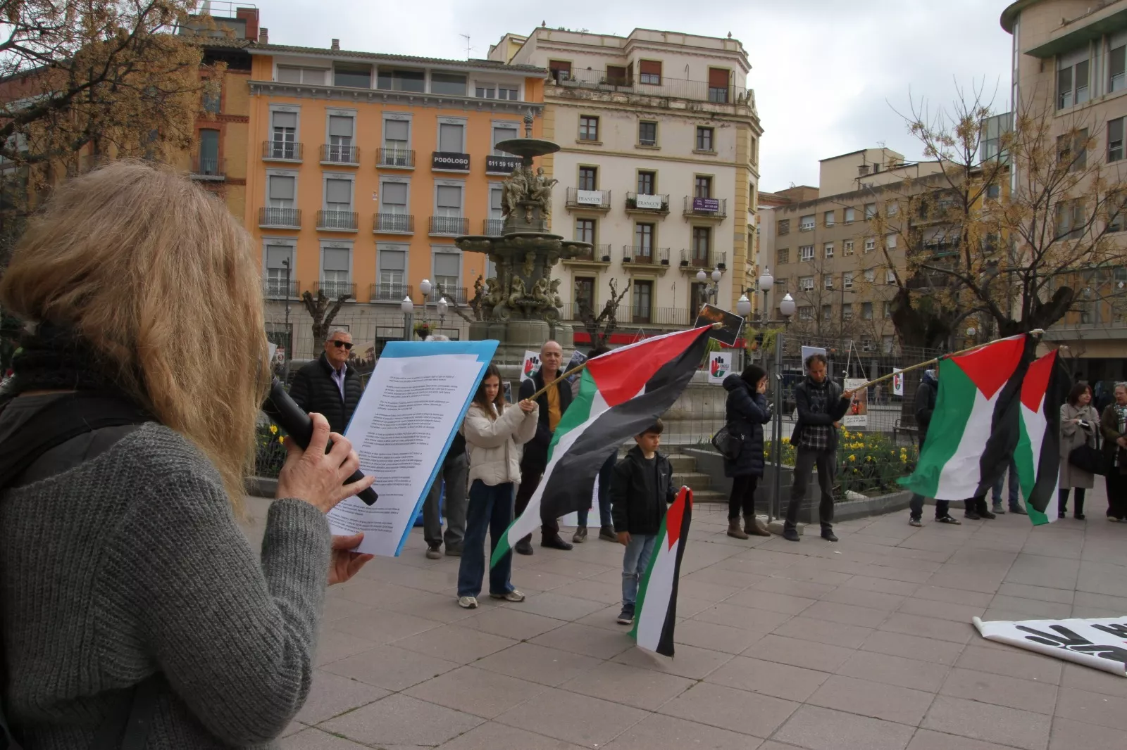 Nueva concentración de Huesca con Palestina. Foto Carlos Neofato