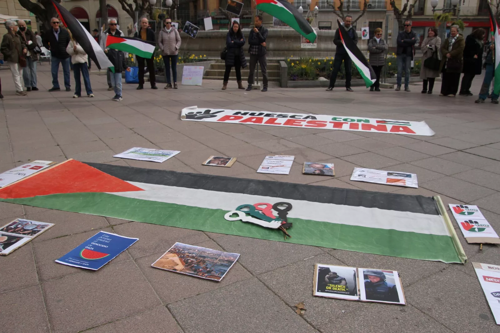 Nueva concentración de Huesca con Palestina. Foto Carlos Neofato