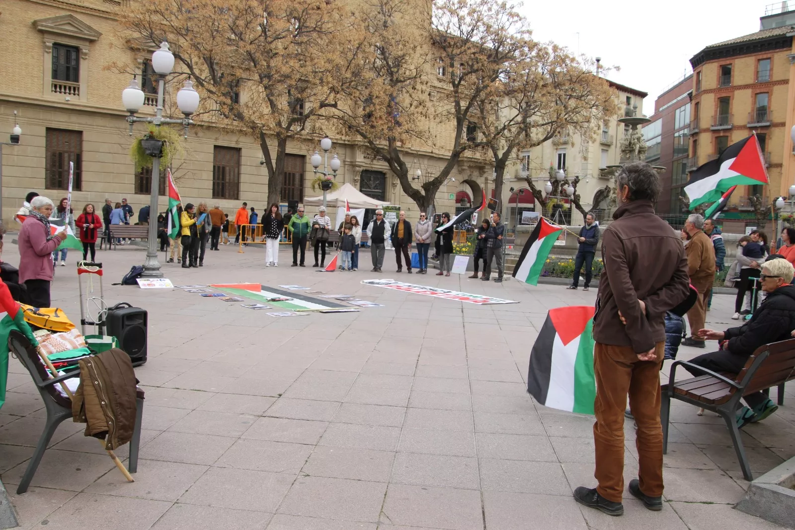 Nueva concentración de Huesca con Palestina. Foto Carlos Neofato