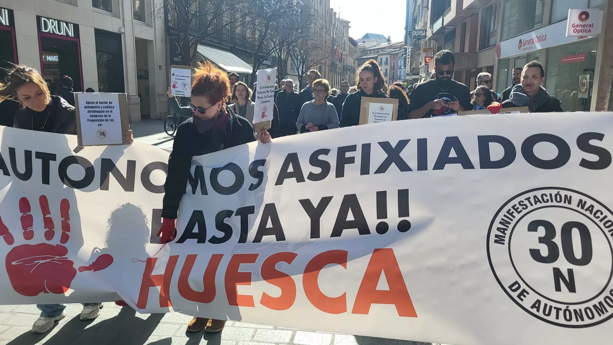 Manifestación de autónomos en Huesca