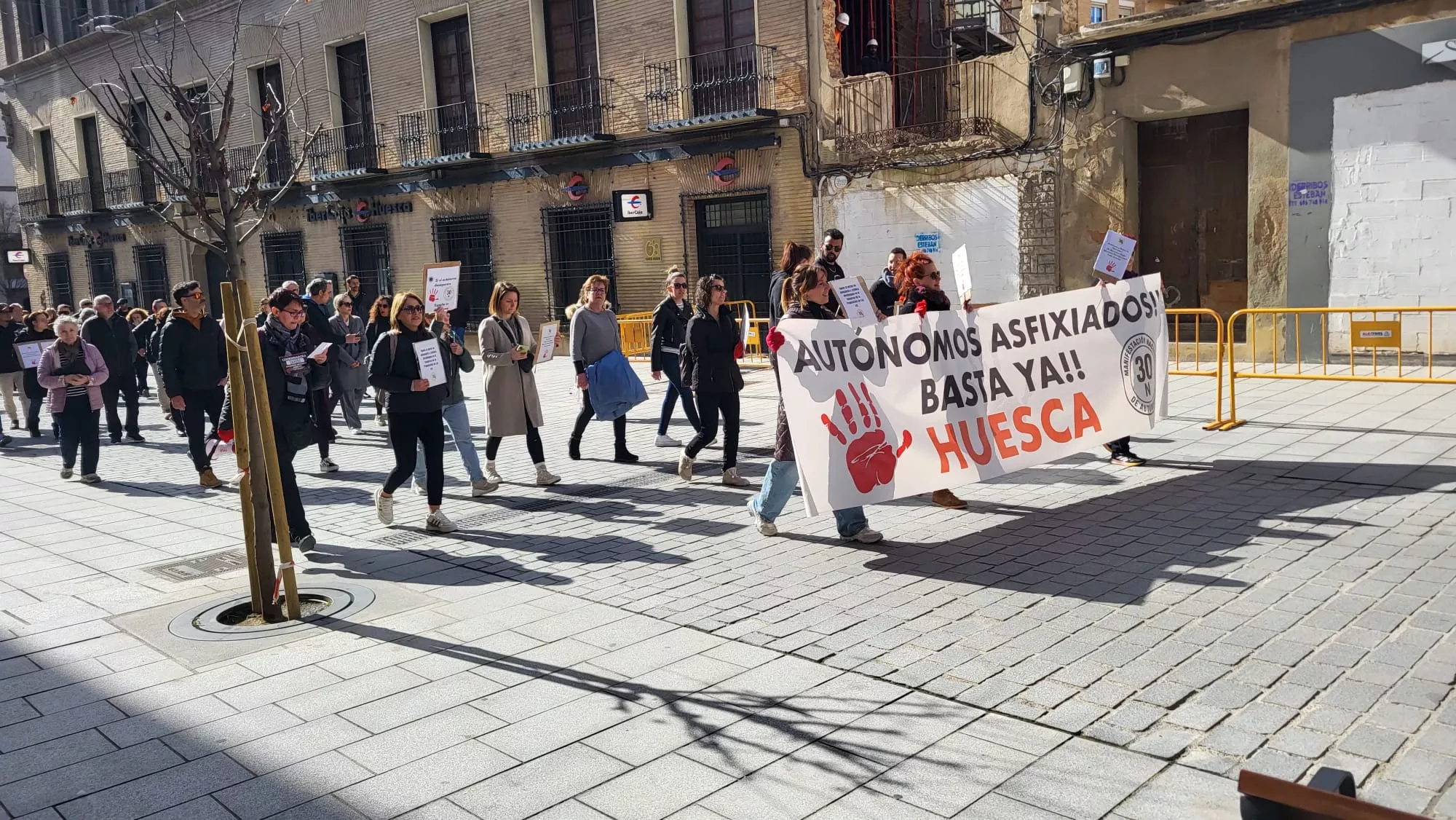 Manifestación de autónomos en Huesca