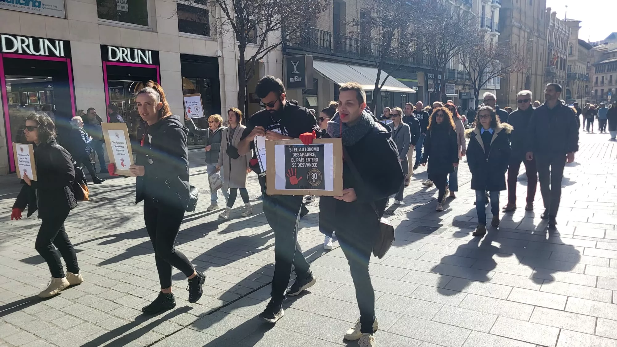 Manifestación de autónomos en Huesca
