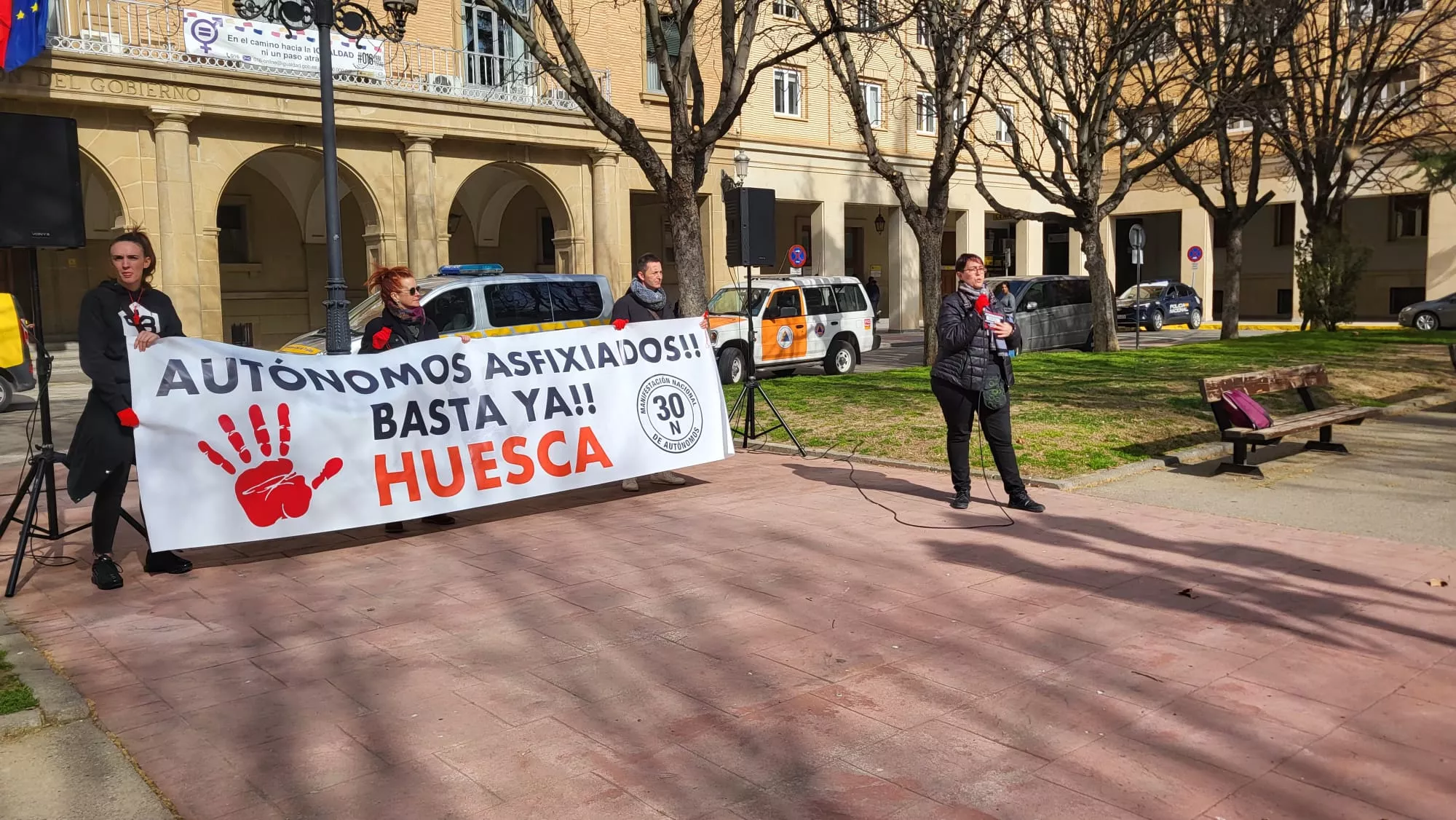 Manifestación de autónomos en Huesca