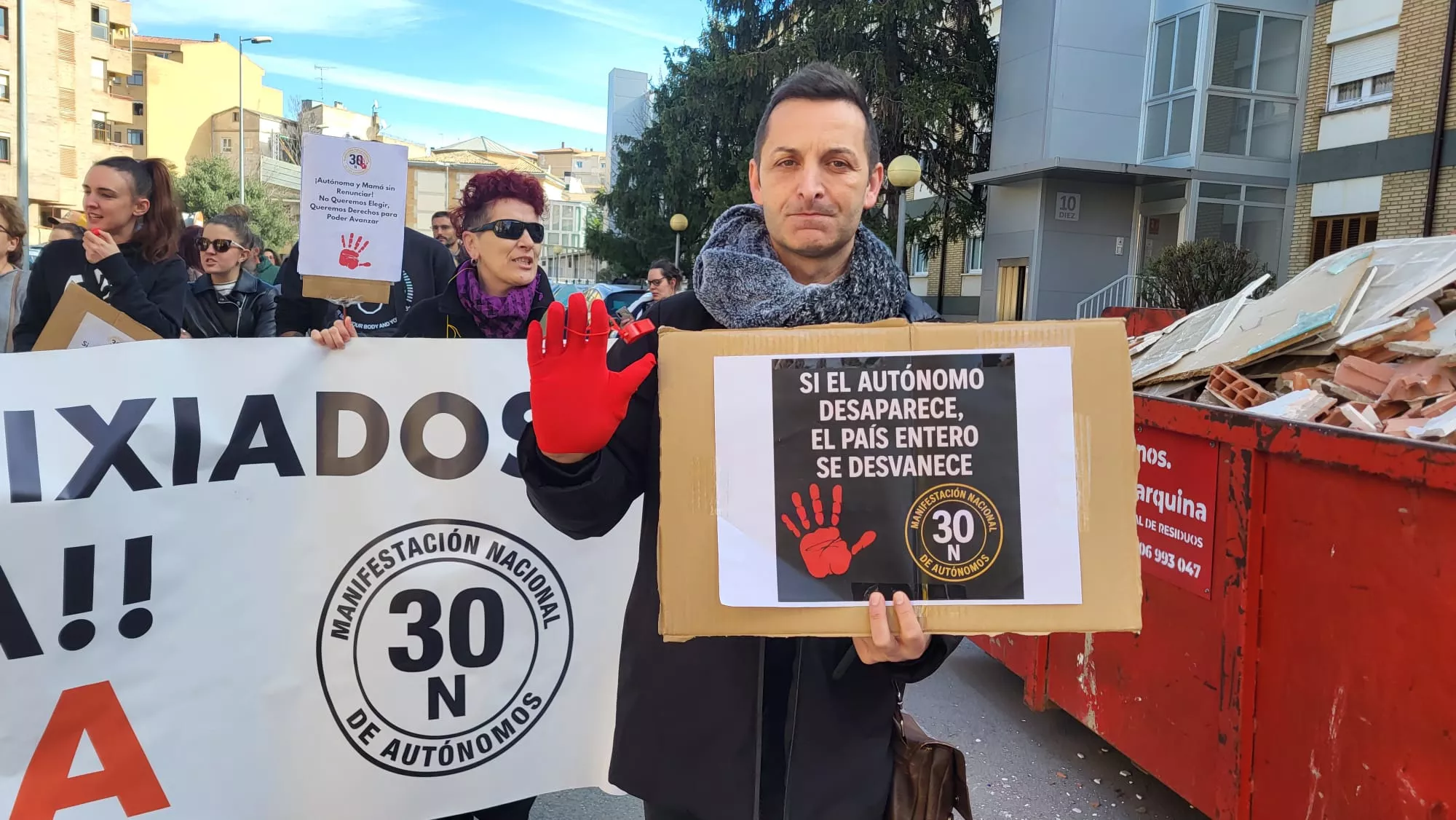 Manifestación de autónomos en Huesca