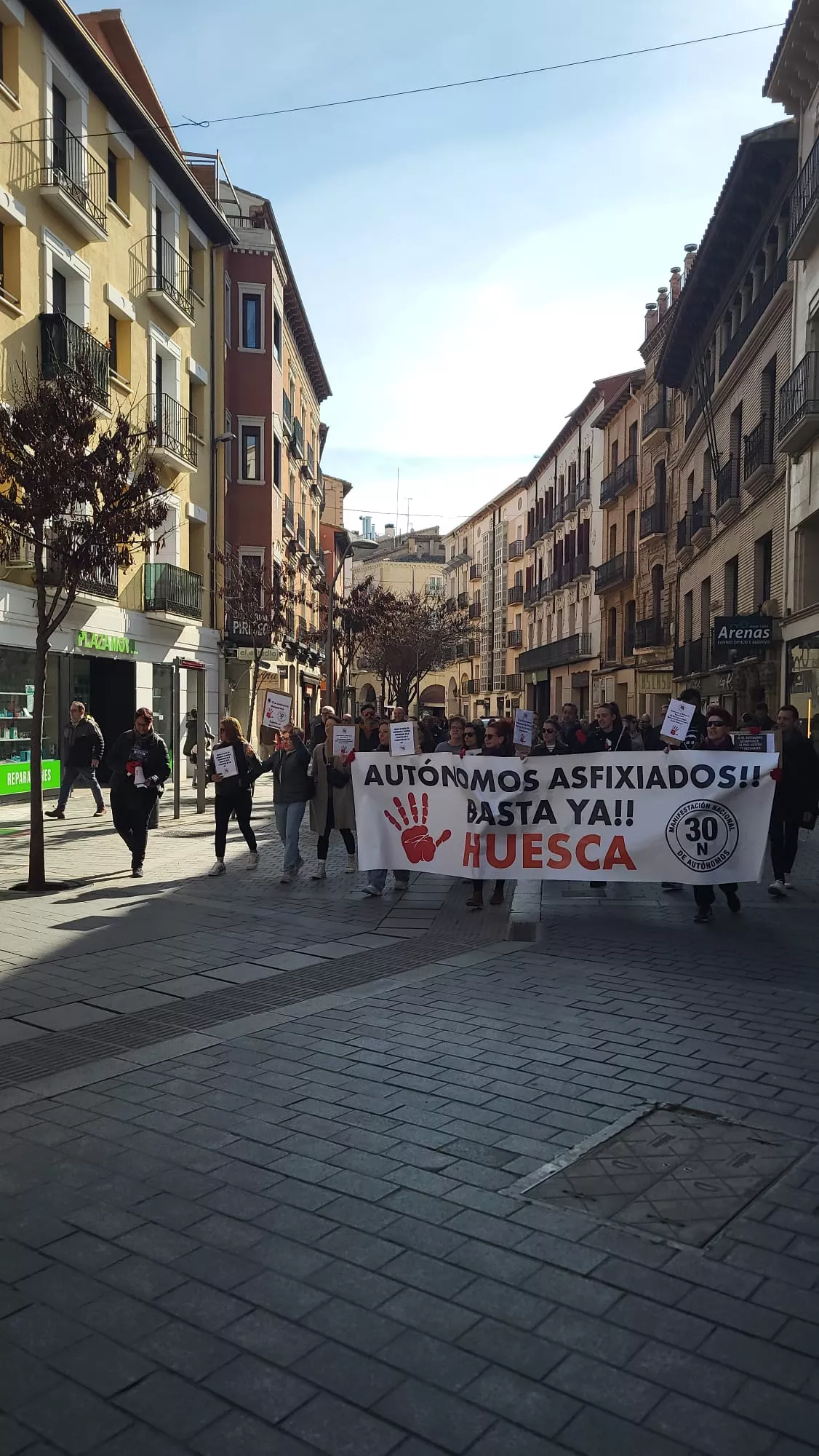 Manifestación de autónomos en Huesca