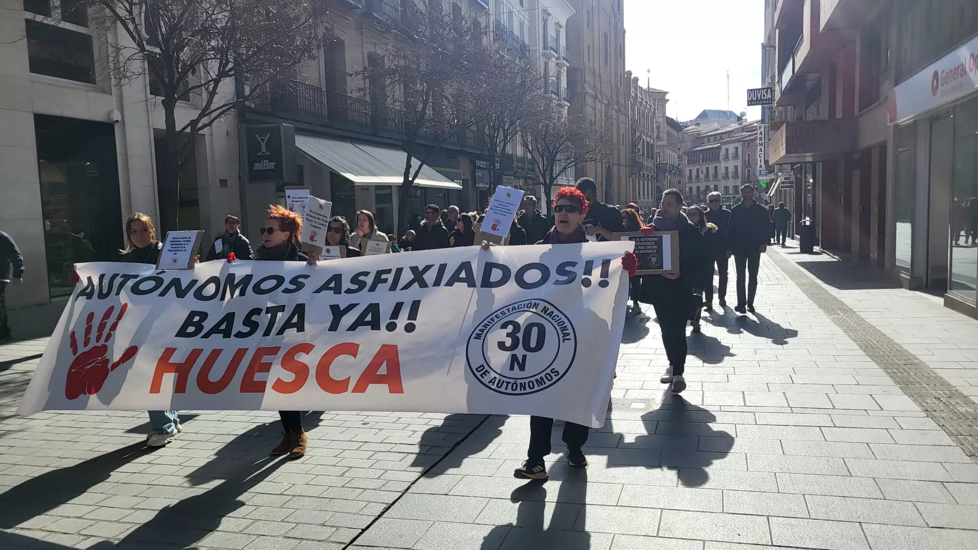 Manifestación de autónomos en Huesca