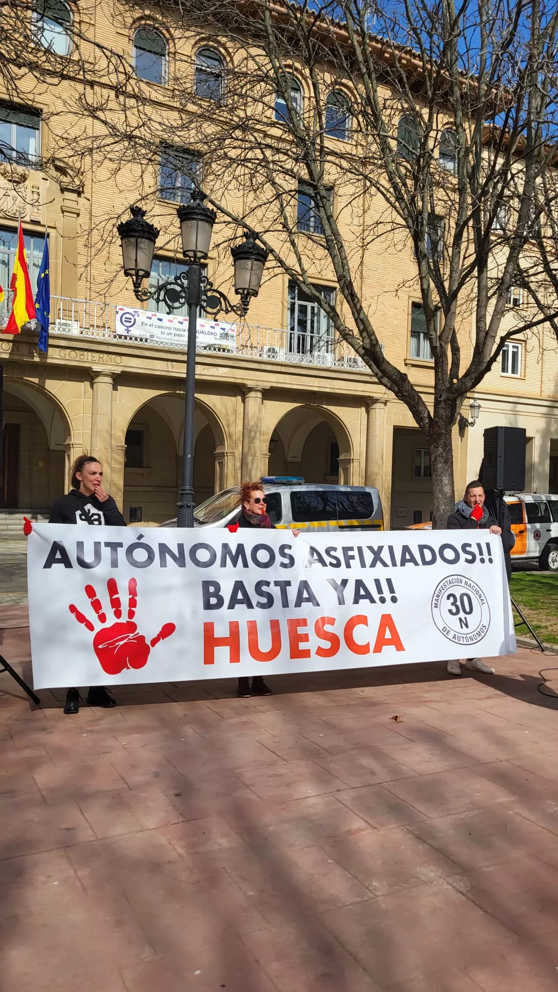 Manifestación de autónomos en Huesca