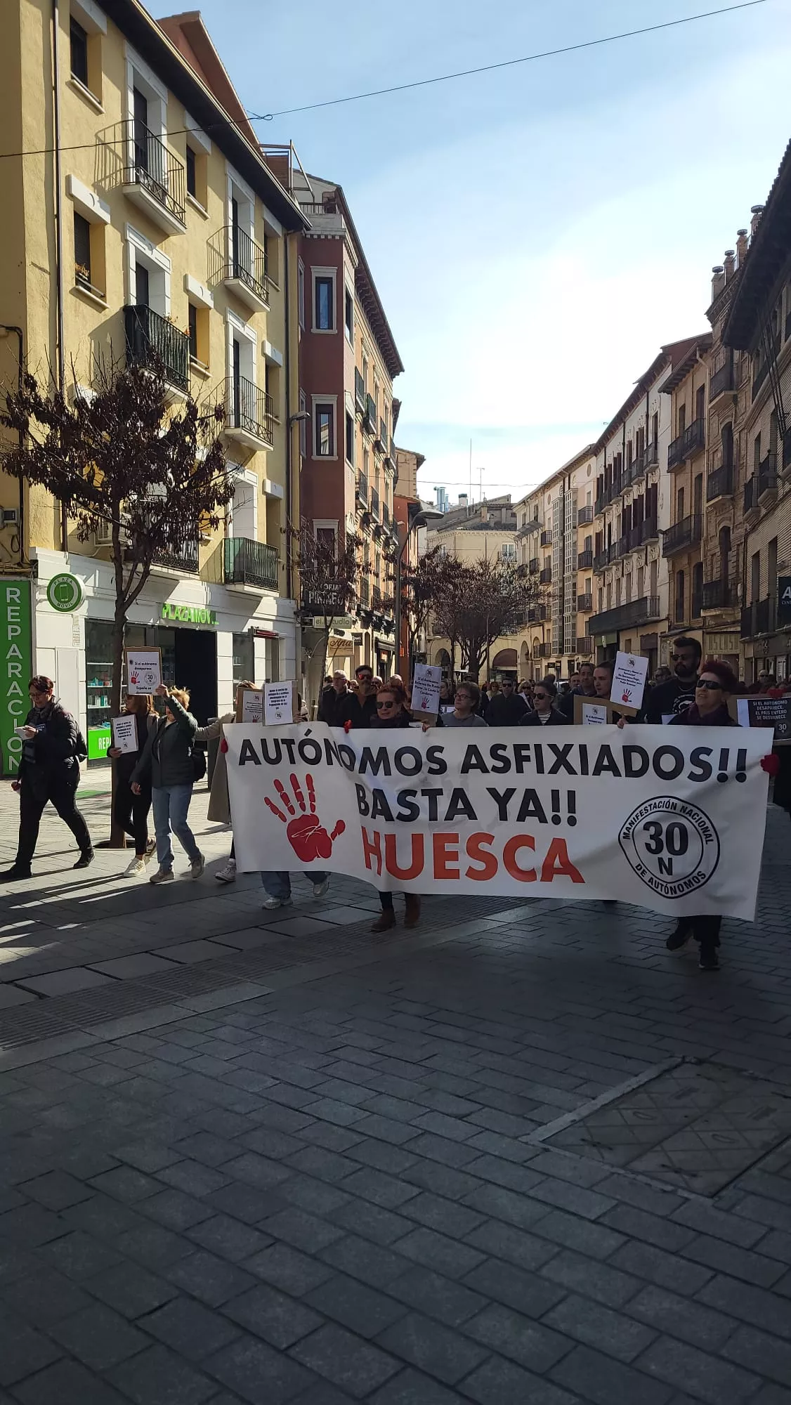 Manifestación de autónomos en Huesca