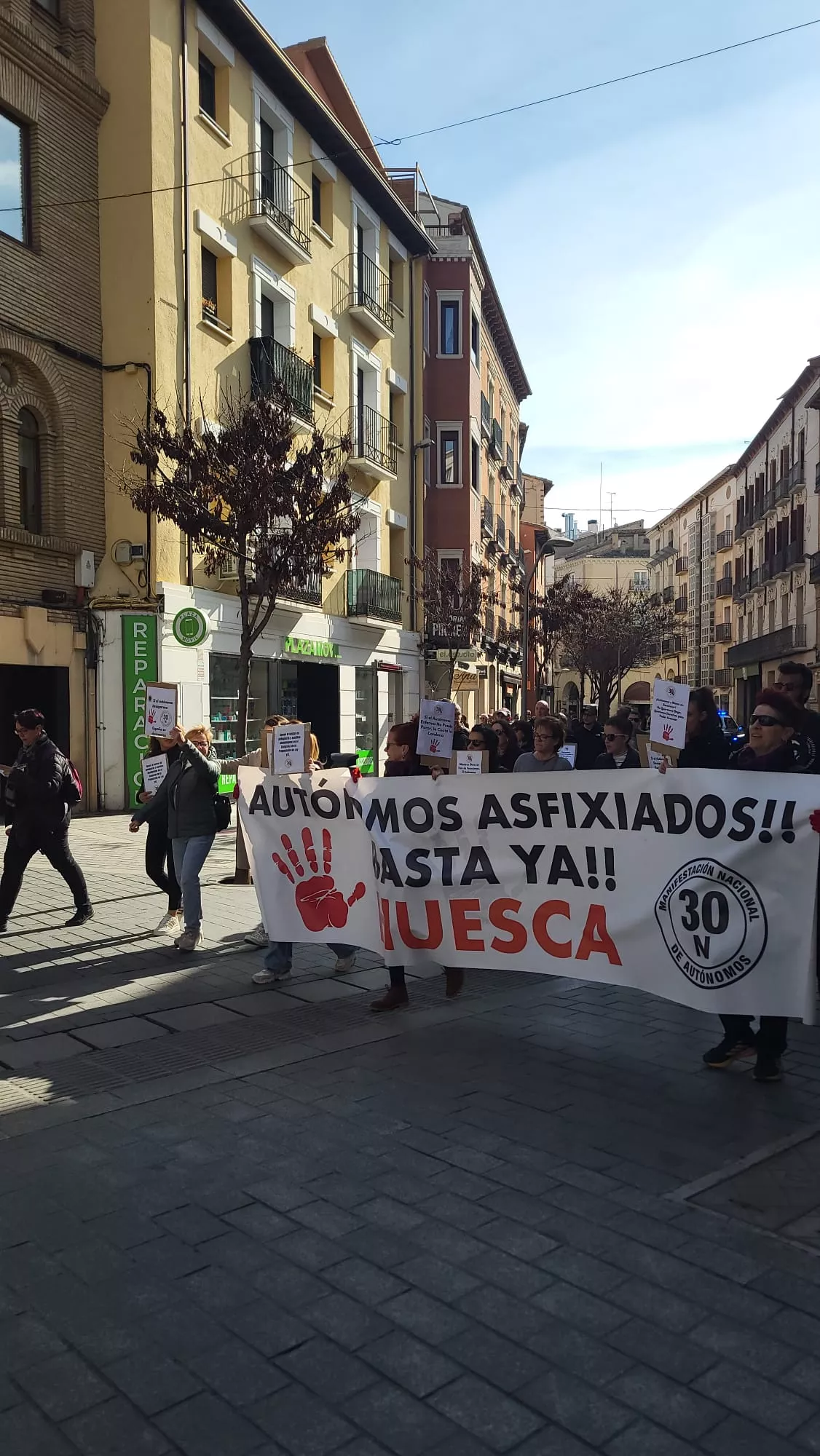 Manifestación de autónomos en Huesca