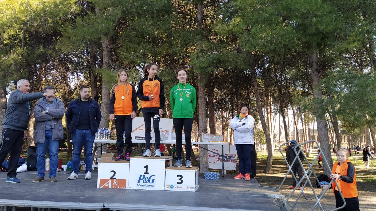 Imágenes del Cross de La Estacada. Podio Sub 14 femenino