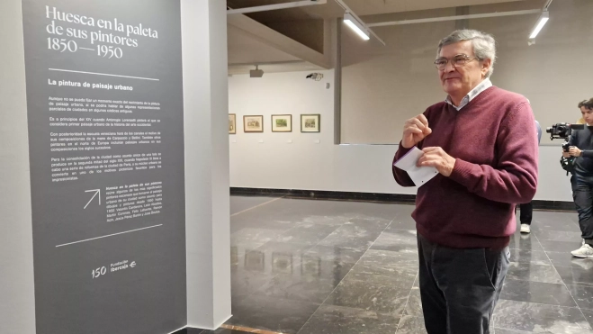 Fernando Alvira, comisario de Huesca en la paleta de sus pintores (1850-1950). Foto Myriam Martínez