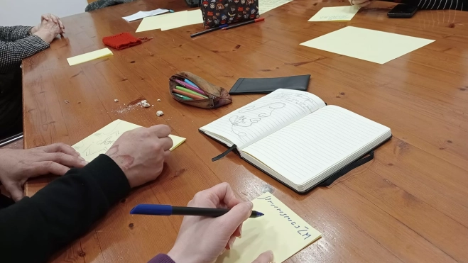 Taller de fanzine realizado este martes, en el Perpetuo Socorro.
