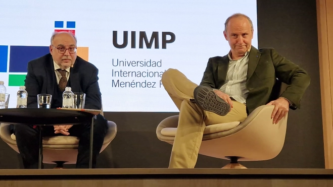 Enric Juliana y Santiago Fernández. Foto Myriam Martínez