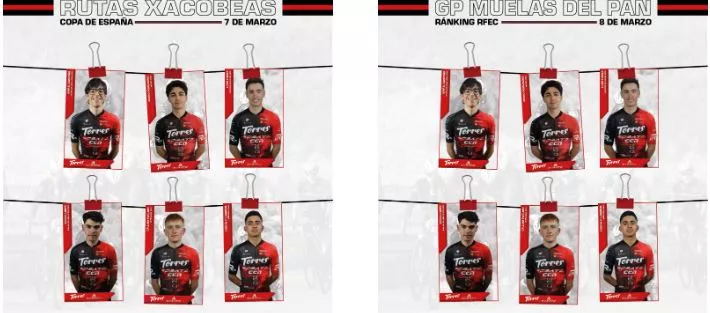 Alineaciones del Torres-Sobato en las carreras del fin de semana.