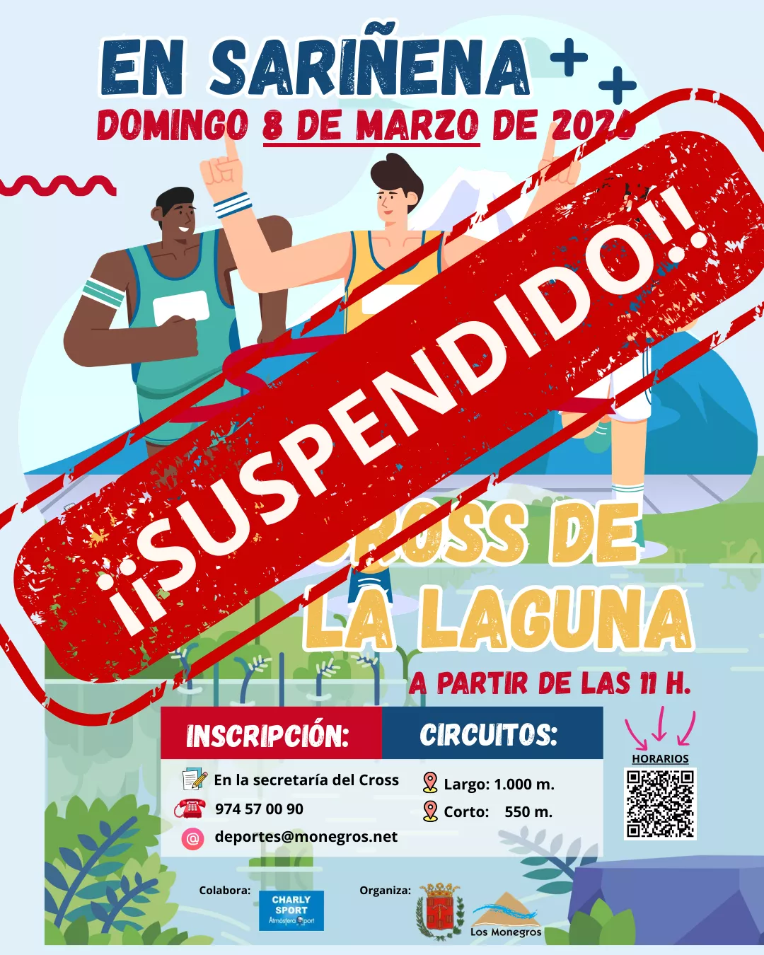 Suspendido el Cross de La Laguna en Sariñena.