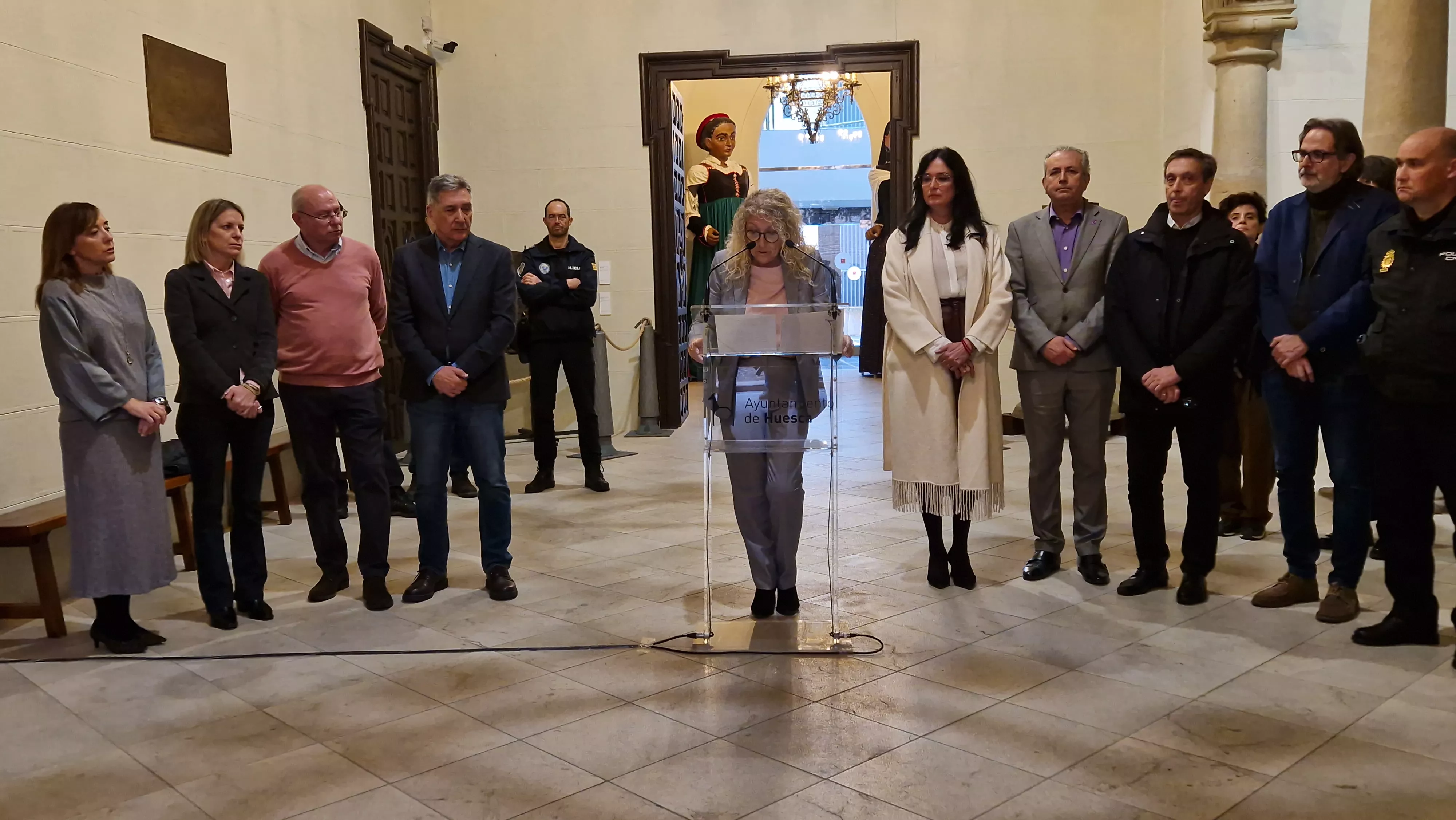 Susana Oliván. Manifiesto por el Día de la Mujer en el Ayuntamiento de Huesca. Foto Myriam Martínez