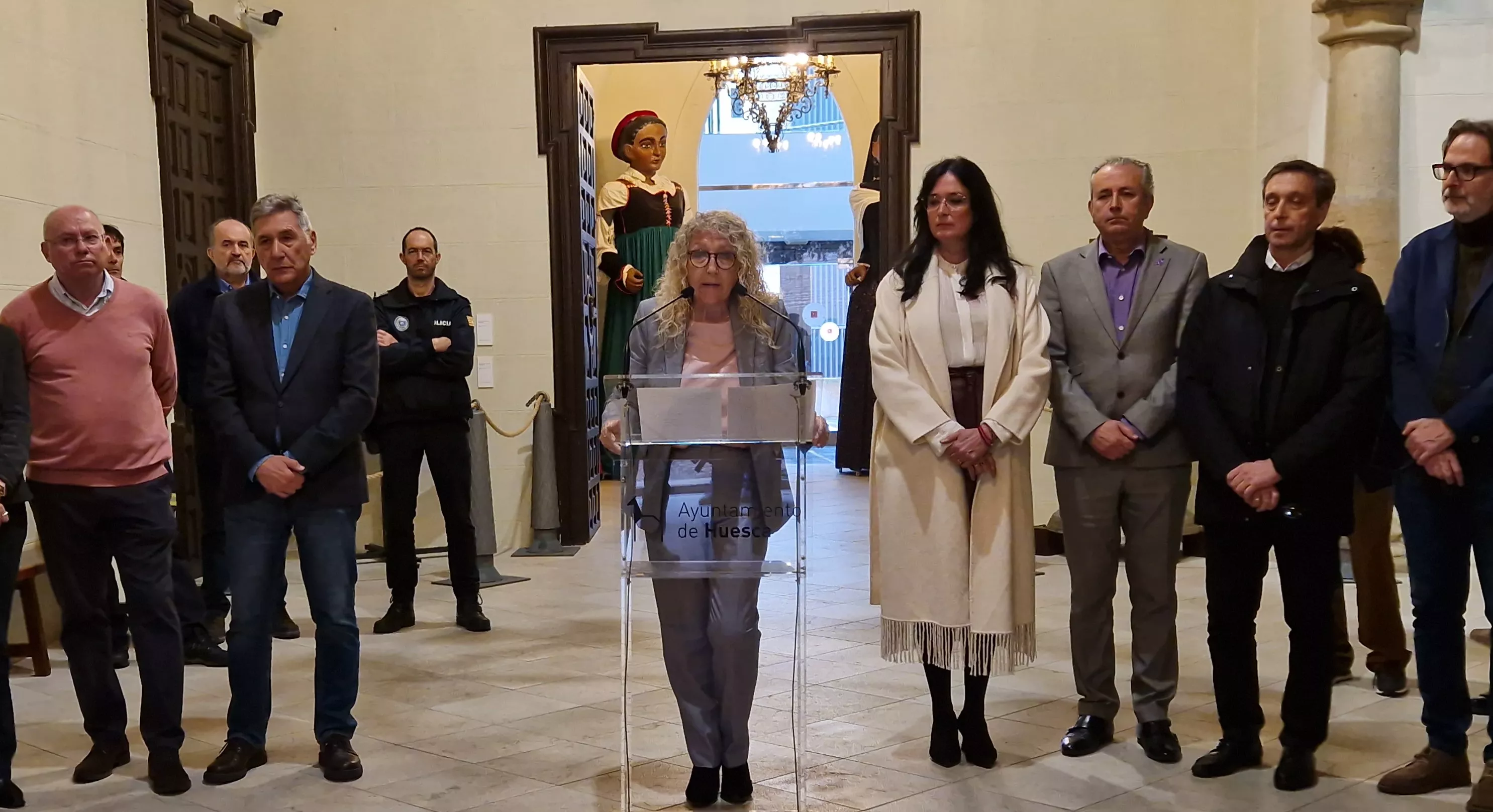 Susana Oliván. Manifiesto por el Día de la Mujer en el Ayuntamiento de Huesca. Foto Myriam Martínez